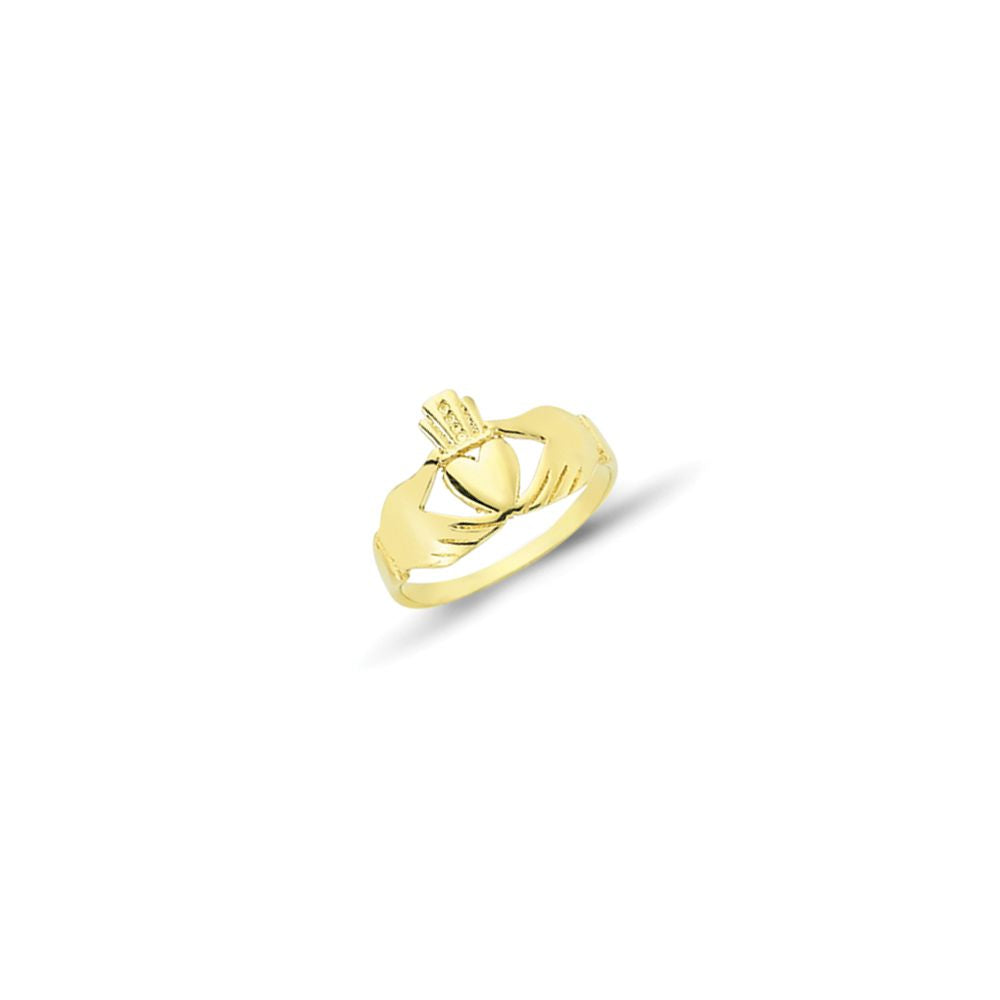 Kids 9ct Gold  Love Heart Crown fáinne Chladaigh Claddagh Ring - G9R9012