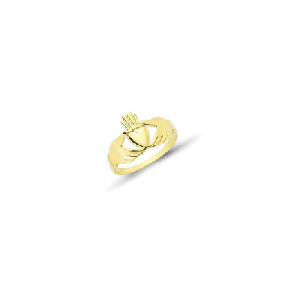 Kids 9ct Gold  Love Heart Crown fáinne Chladaigh Claddagh Ring - G9R9012