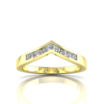 9ct Gold  Channel Set Engagement Wishbone Ring - G9R9029