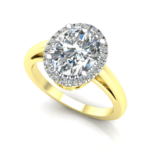 9ct Gold  Royal Cluster Oval Halo Engagement Ring - G9R9030