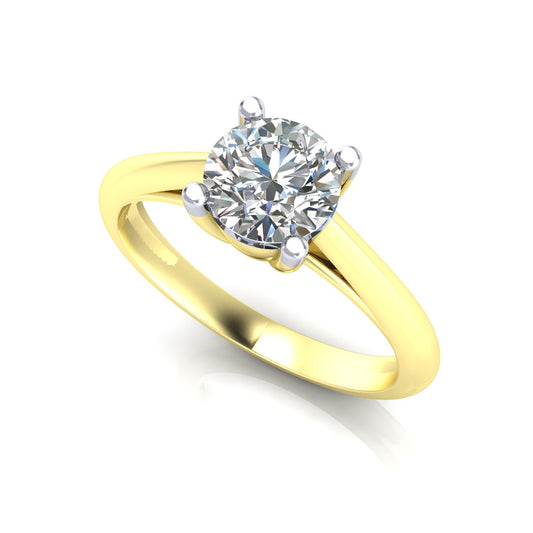 9ct Gold  CZ Elegant Miniamal 4 Claw Solitaire Engagement Ring - G9R9033