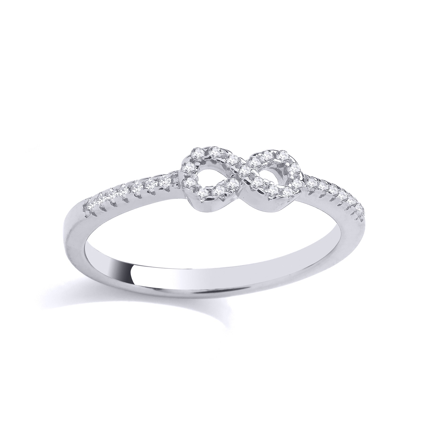 925 Sterling Silver  CZ Figure 8 Infinity Eternity Ring - GSR1006