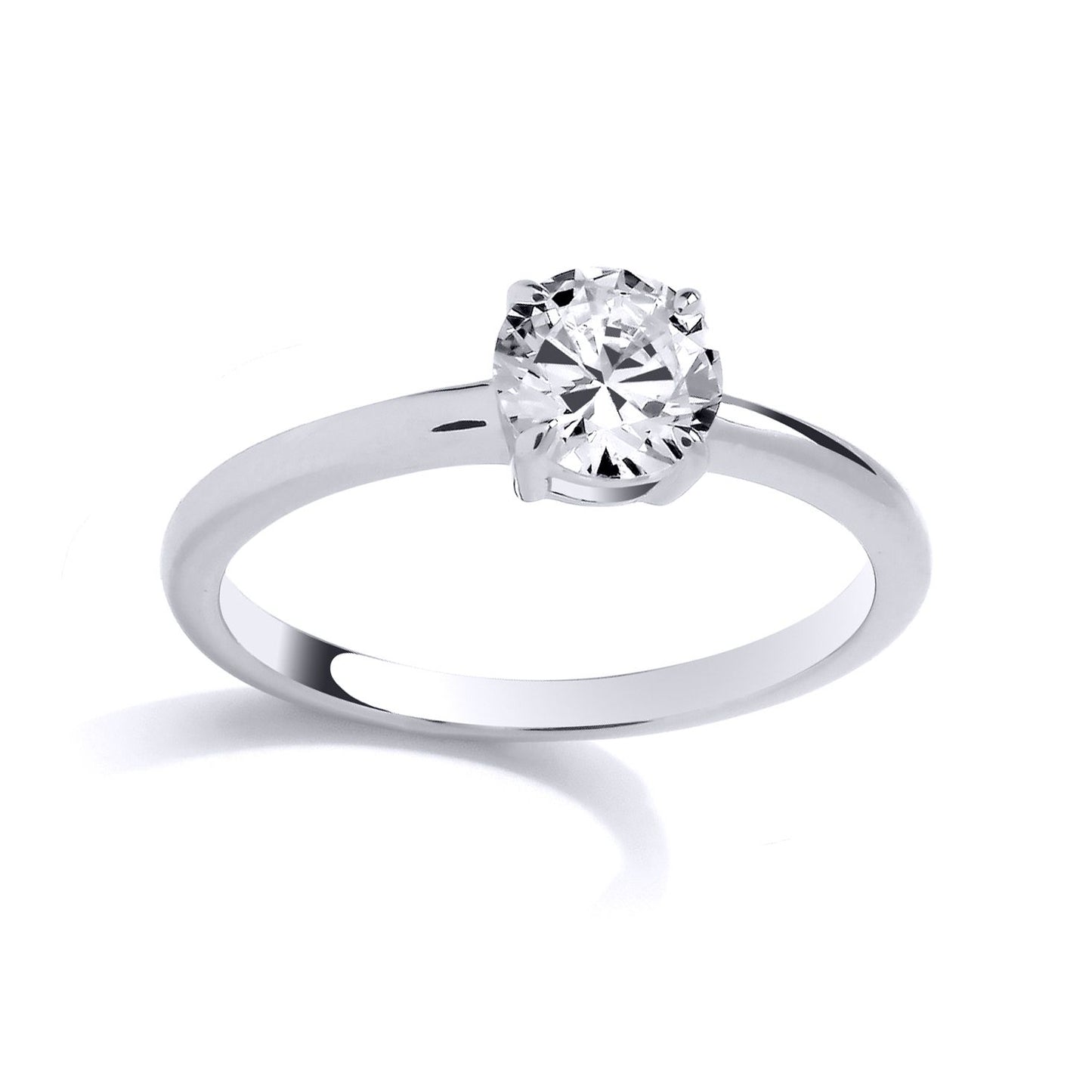 Sterling Silver CZ Single Stone Solitaire Ring - GSR1027