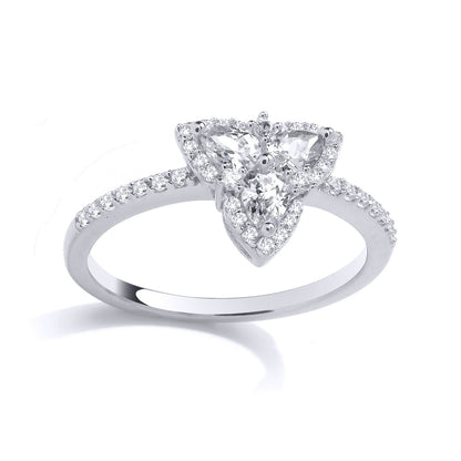 Sterling Silver CZ Triple Heart Cluster Ring - GSR1031