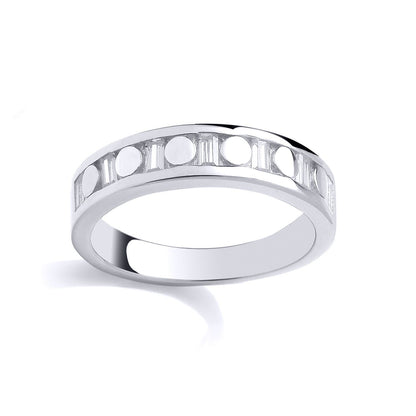 Silver  CZ Circular Cutouts Film Reel Eternity Eternity Ring - GSR1043