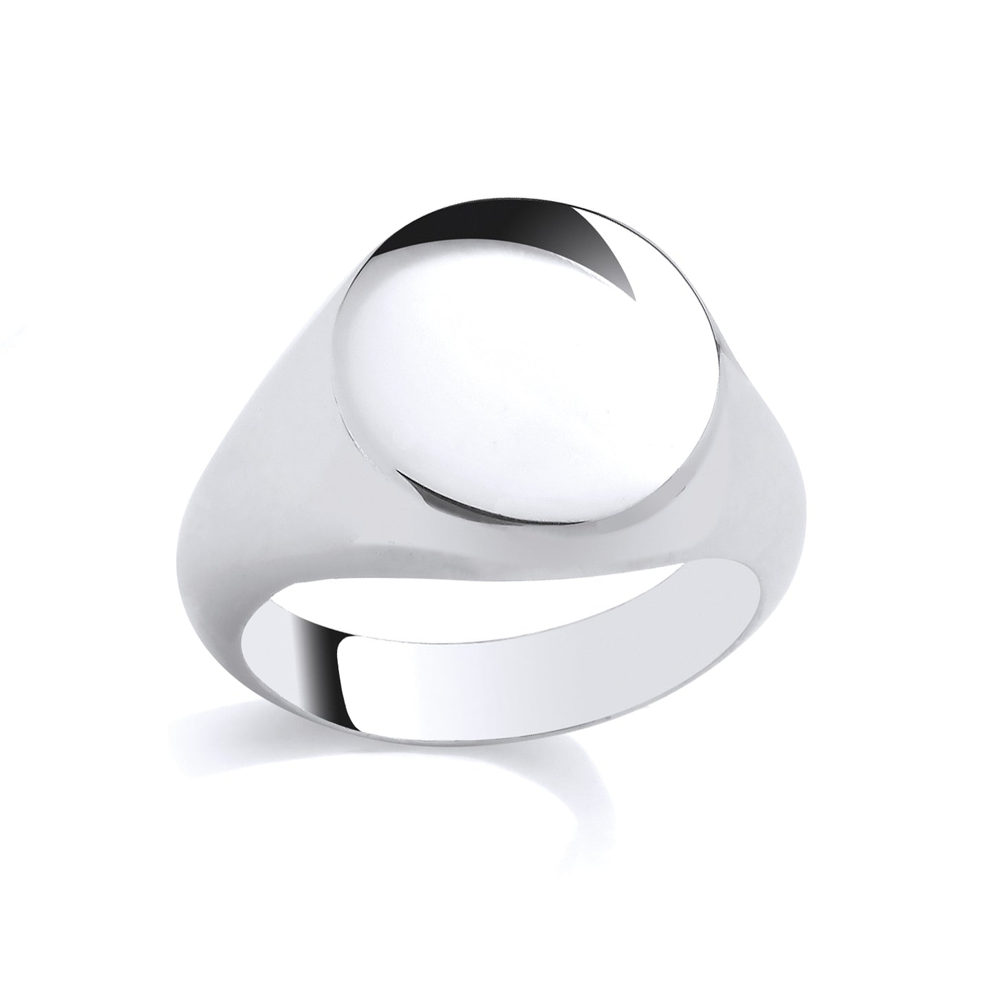 Silver  Plain Polished Round Signet Ring - GSR1099