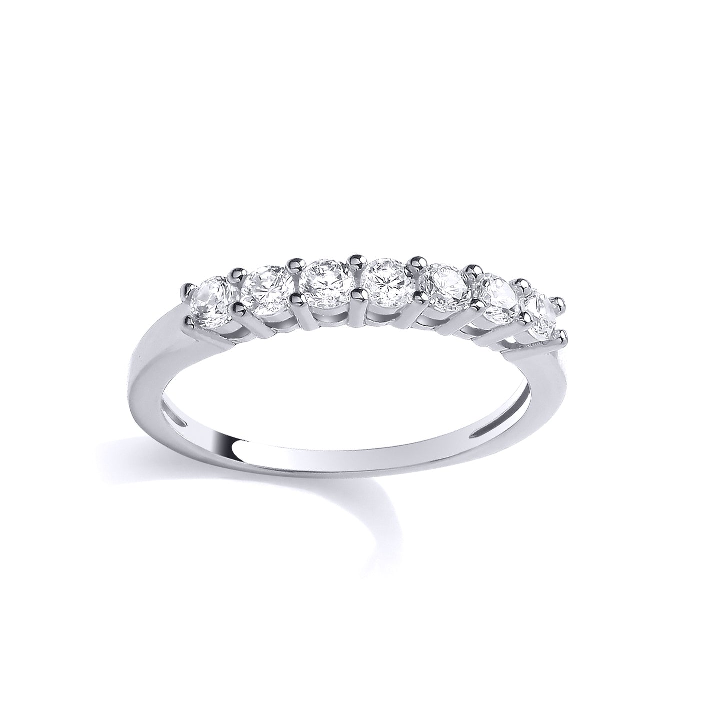 Silver  CZ Half Eternity Ring - GSR1119
