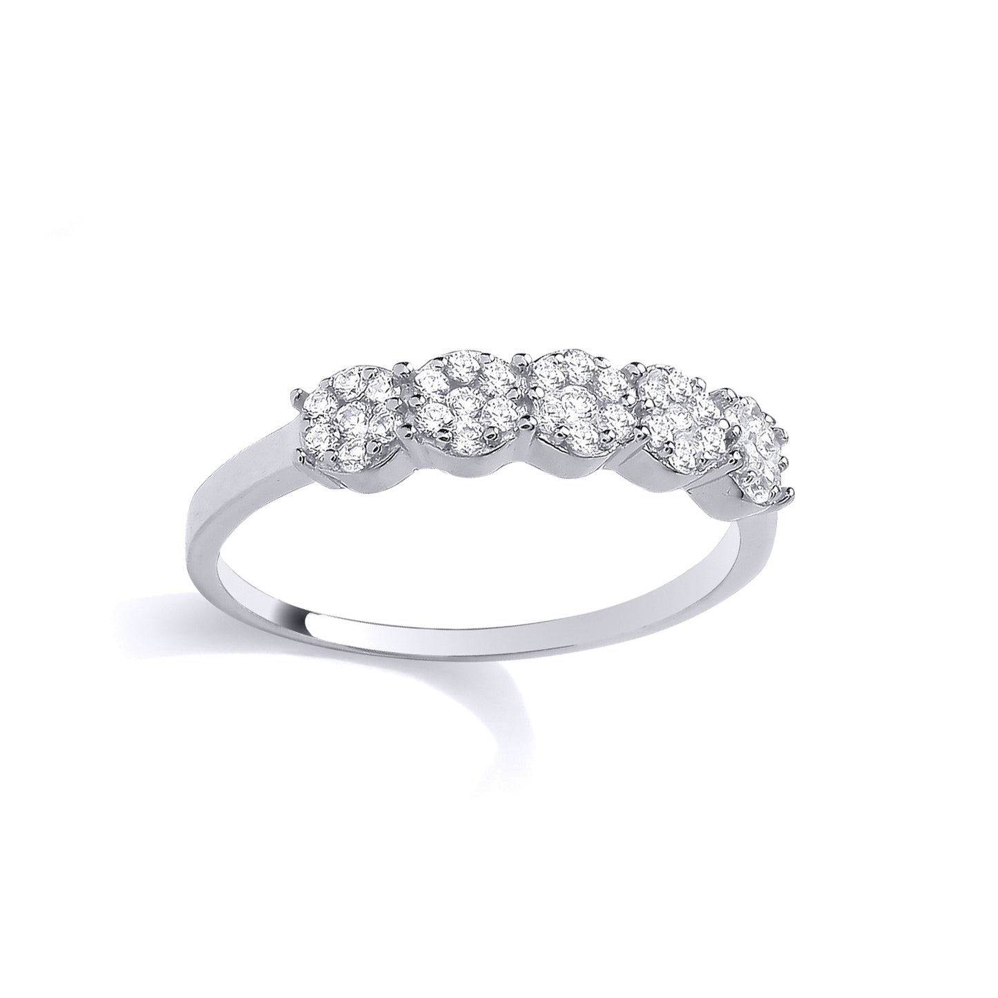 Silver  CZ Five Stone Eternity Ring - GSR1121