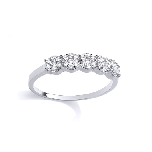 Silver  CZ Five Stone Eternity Ring - GSR1121