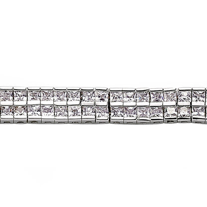 Silver  Princess Cut CZ Eternity Tennis Bracelet 6mm 7 inch - GVB066