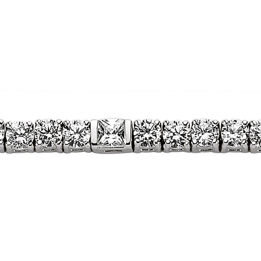 Silver  Princess Cut CZ 5 + 1 Tennis Bracelet 4mm 7inch - GVB085
