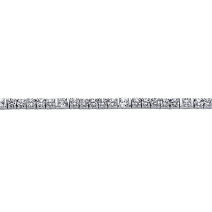 Silver  Princess Cut CZ 5 + 1 Tennis Bracelet 4mm 7inch - GVB085