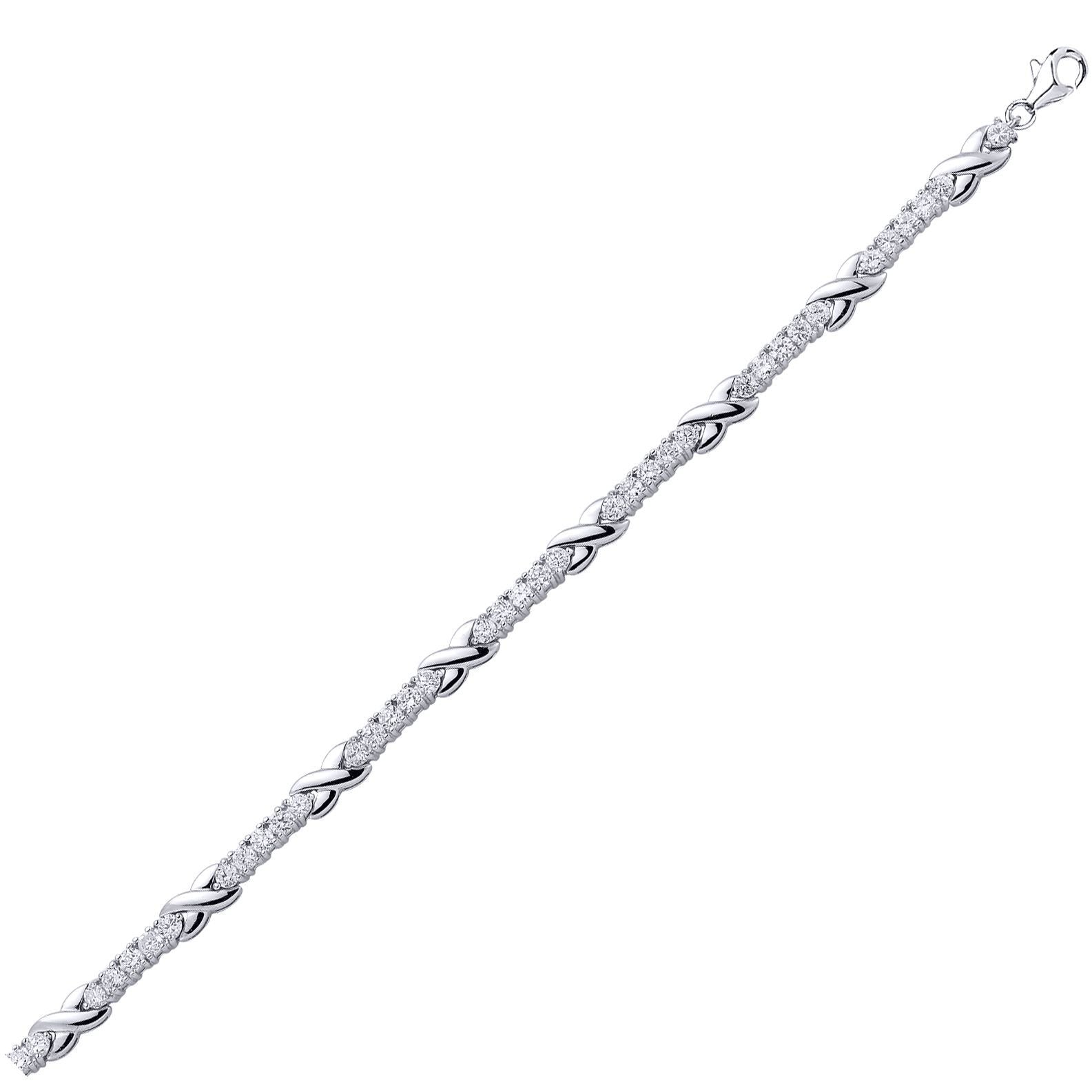 Silver  CZ Infinity Kisses Tennis Bracelet 5mm 7.5 inch - GVB088