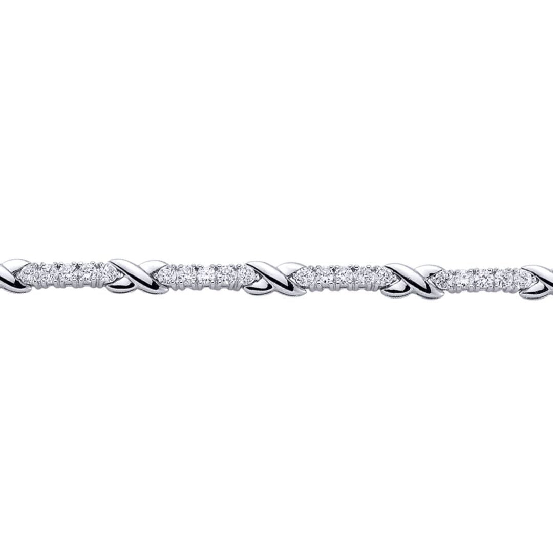 Silver  CZ Infinity Kisses Tennis Bracelet 5mm 7.5 inch - GVB088