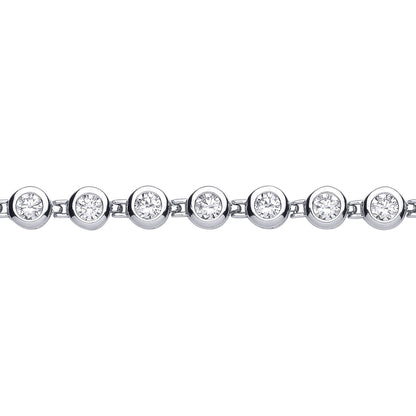 Silver  CZ Bubble Donut Eternity Tennis Bracelet 7mm 7 inch - GVB090