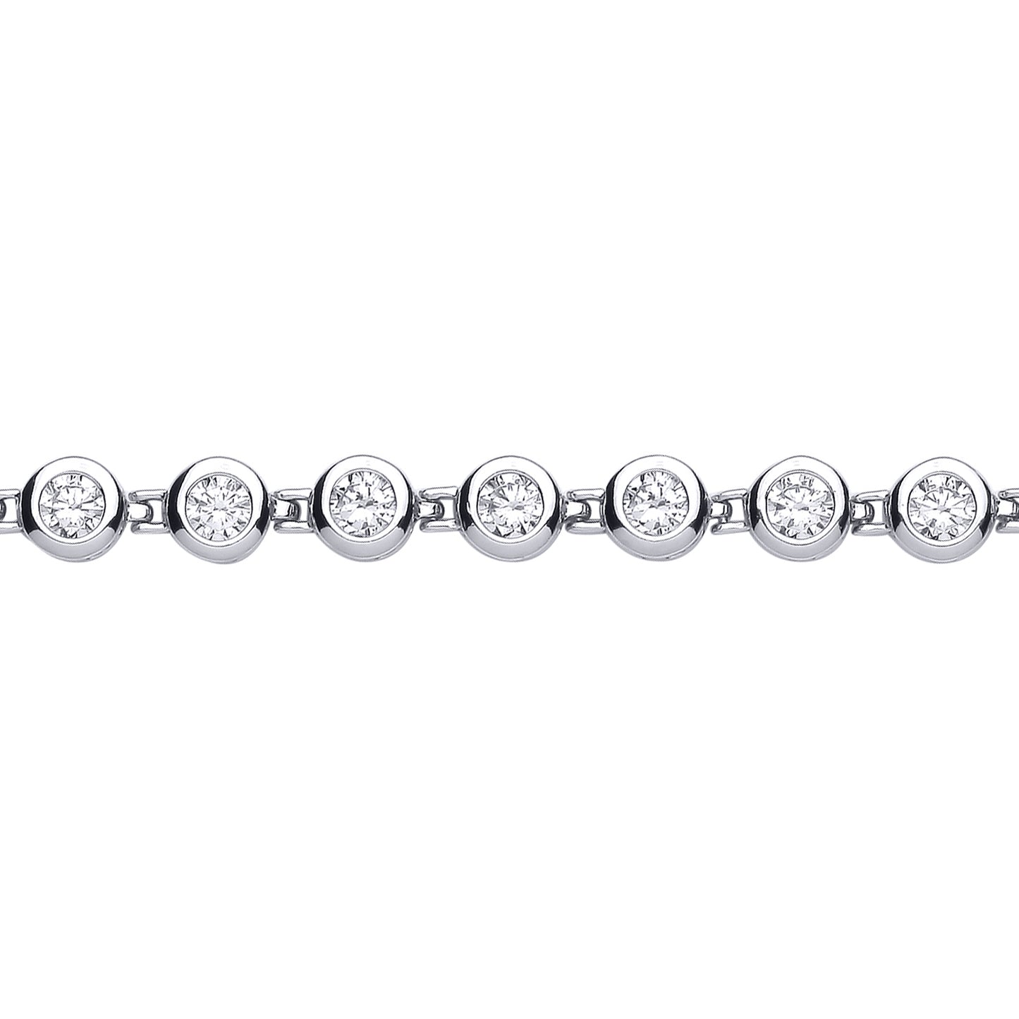 Silver  CZ Bubble Donut Eternity Tennis Bracelet 7mm 7 inch - GVB090