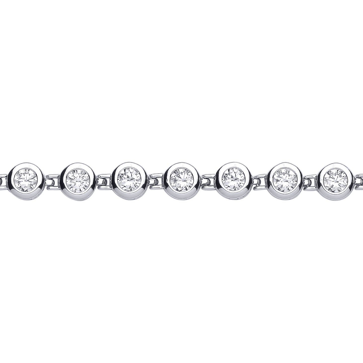 Silver  CZ Bubble Donut Eternity Tennis Bracelet 7mm 7 inch - GVB090