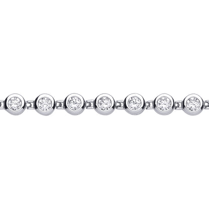 Silver  CZ Bubble Donut Eternity Tennis Bracelet 7mm 7 inch - GVB090