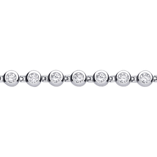 Silver  CZ Bubble Donut Eternity Tennis Bracelet 7mm 7 inch - GVB090