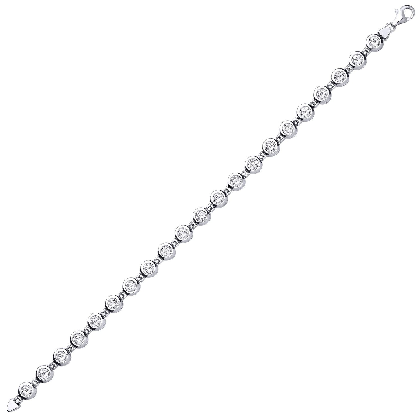 Silver  CZ Bubble Donut Eternity Tennis Bracelet 7mm 7 inch - GVB090