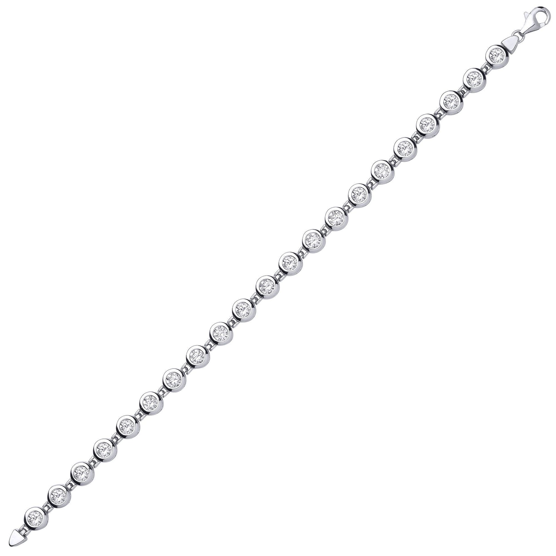 Silver  CZ Bubble Donut Eternity Tennis Bracelet 7mm 7 inch - GVB090