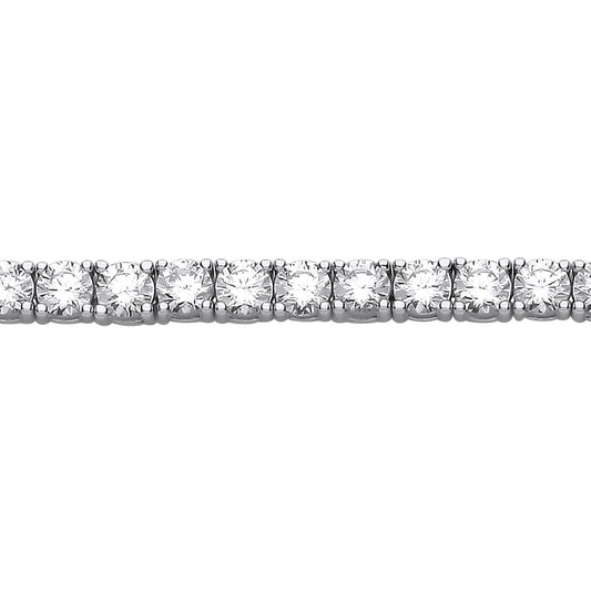 Silver  4 Claw Eternity Line Tennis Bracelet - GVB094