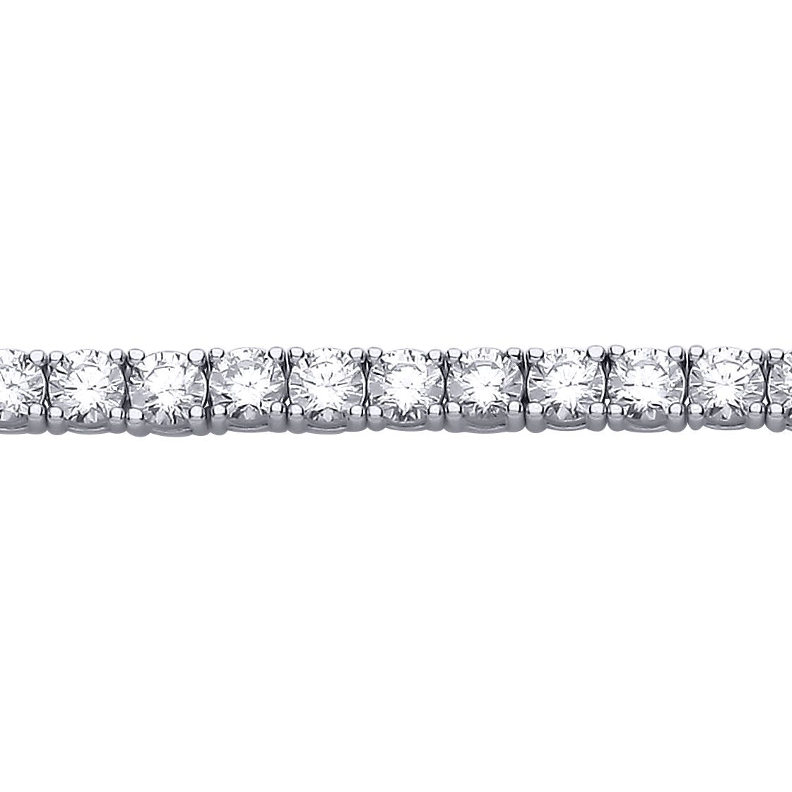 925 Silver  CZ 4 Claw Eternity Line Tennis Bracelet 3mm 4.5 inch - GVB094