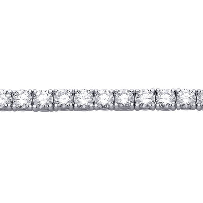 925 Silver  CZ 4 Claw Eternity Line Tennis Bracelet 3mm 4.5 inch - GVB094