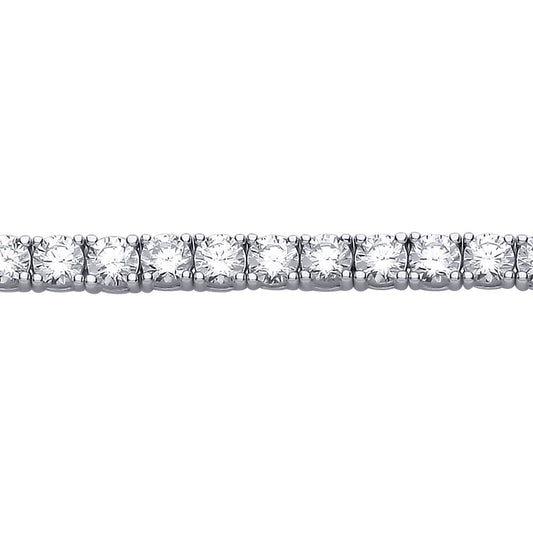 925 Silver  CZ 4 Claw Eternity Line Tennis Bracelet 3mm 4.5 inch - GVB094
