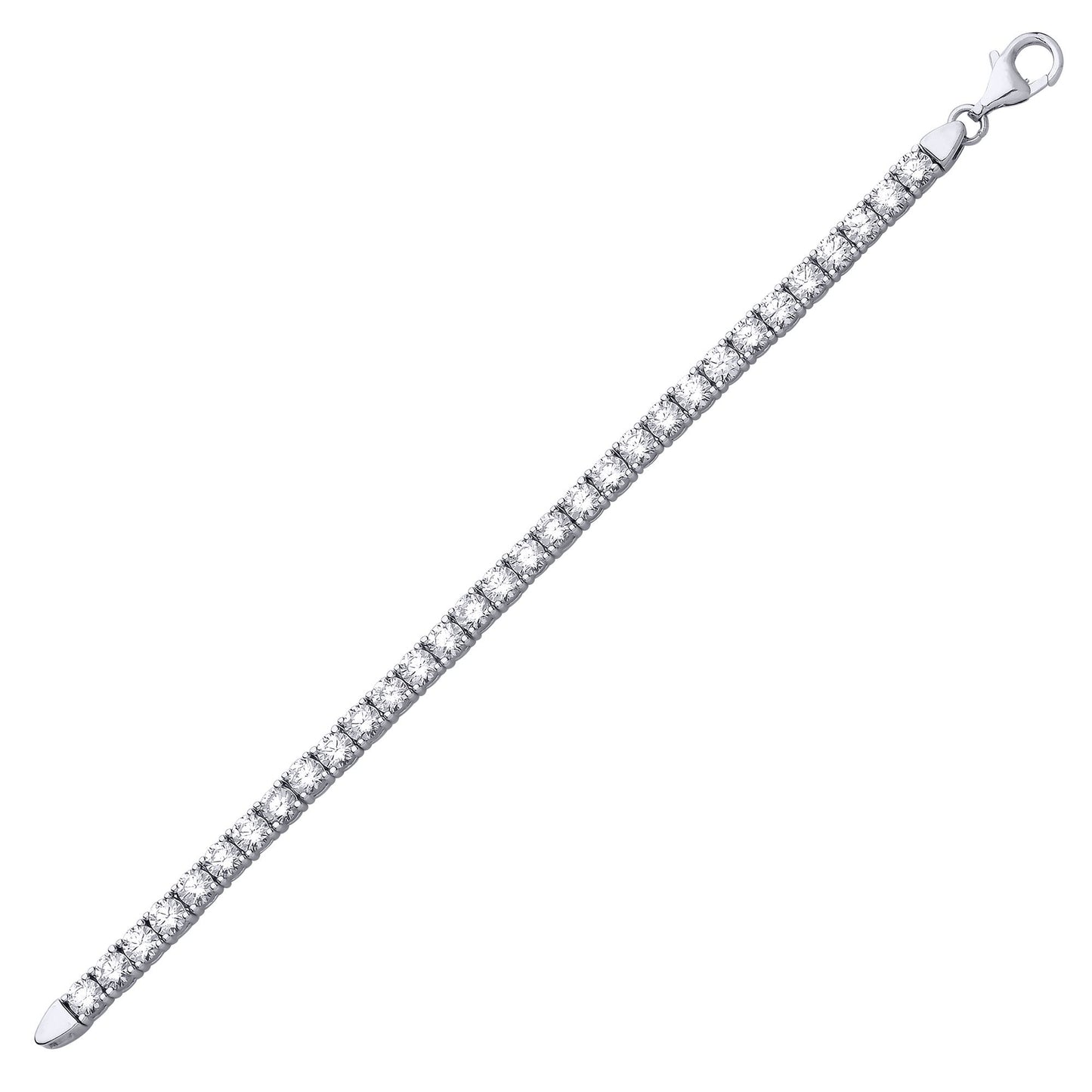 925 Silver  CZ 4 Claw Eternity Line Tennis Bracelet 3mm 4.5 inch - GVB094