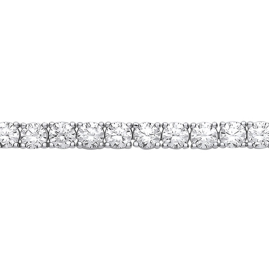 Silver  4 Claw Eternity Line Tennis Bracelet - GVB094
