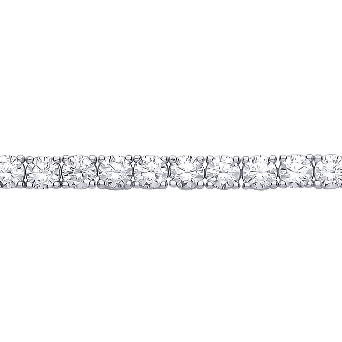 925 Silver  CZ 4 Claw Eternity Line Tennis Bracelet 3mm 5.5 inch - GVB094