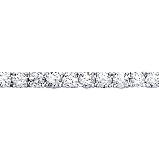 925 Silver  CZ 4 Claw Eternity Line Tennis Bracelet 3mm 5.5 inch - GVB094