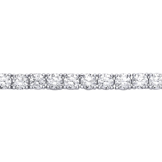 925 Silver  CZ 4 Claw Eternity Line Tennis Bracelet 3mm 5.5 inch - GVB094