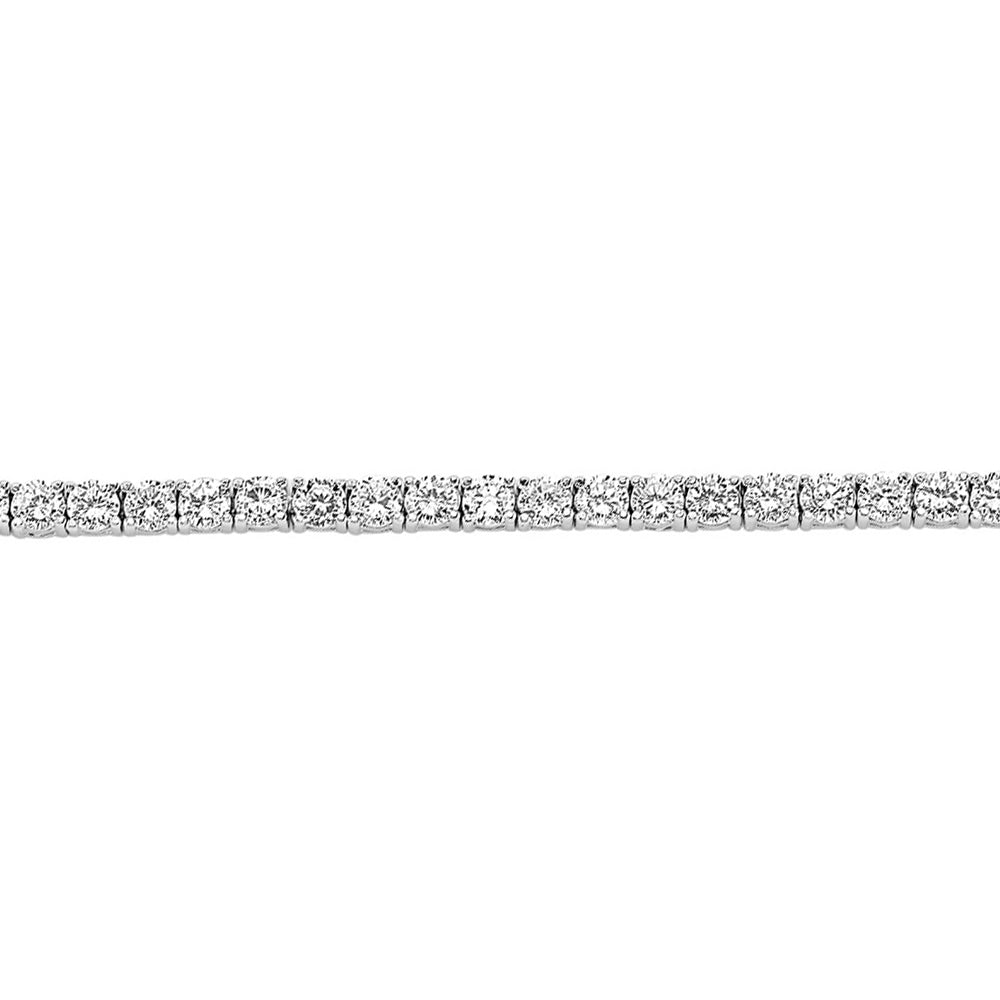 Silver  CZ 4 Claw Line Tennis Bracelet 4mm 7 inch - GVB094