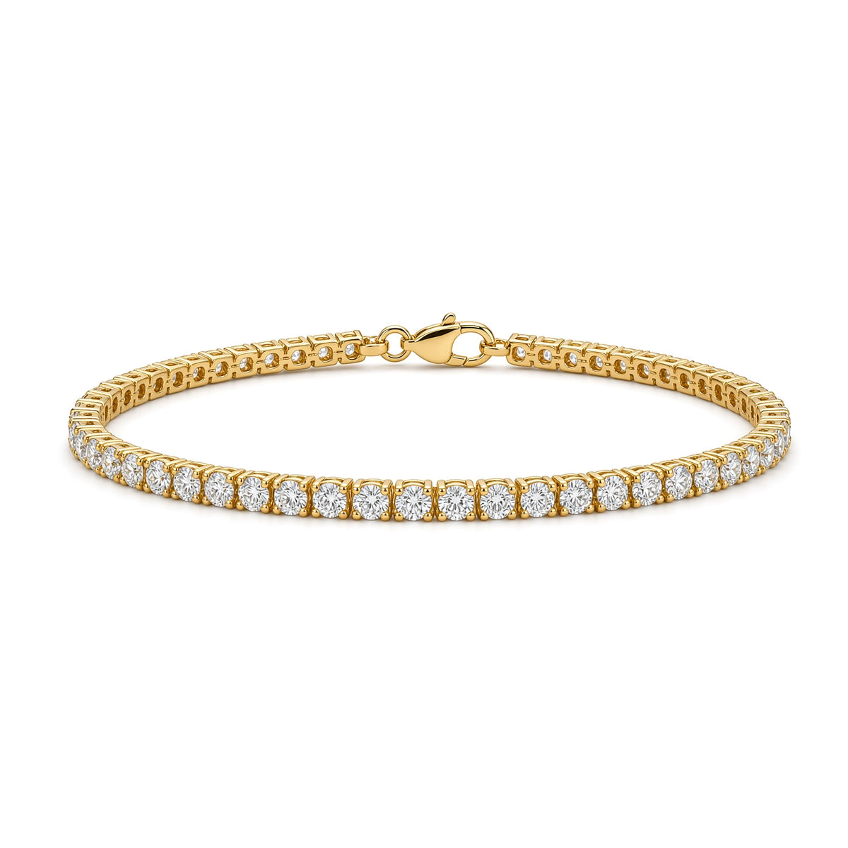 Gold-Plated Brass  Tennis Bracelet - GVB094BRGP