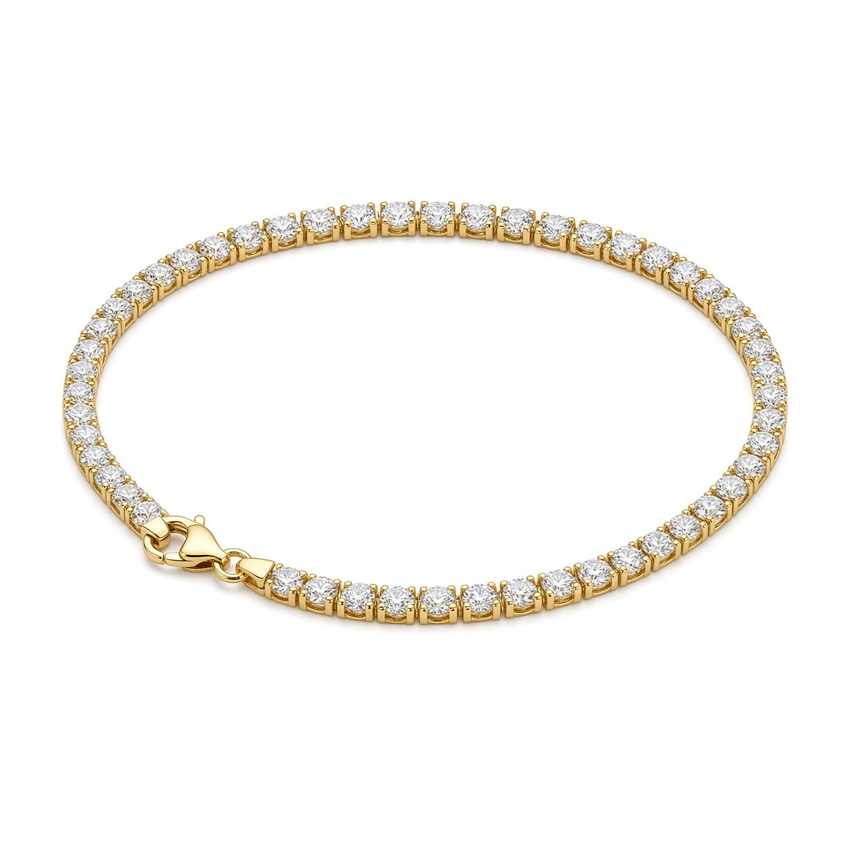 Gold-Plated Brass  Tennis Bracelet - GVB094BRGP