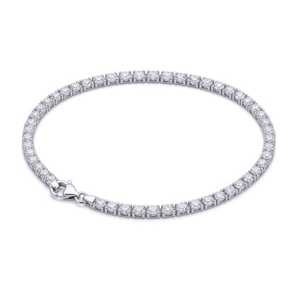 Rhodium Plated Brass  Tennis Bracelet - GVB094BR
