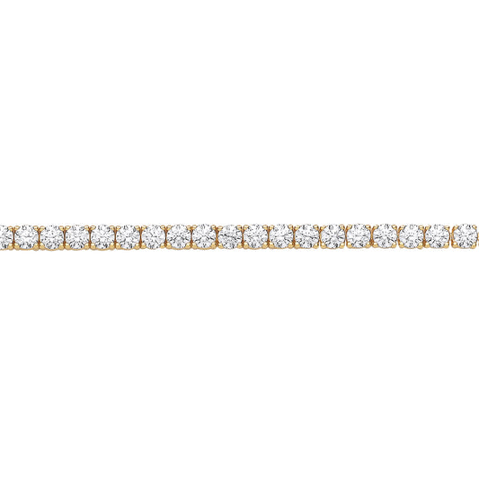 Gilded Silver  CZ 4 Claw Tennis Bracelet 3mm - GVB094G