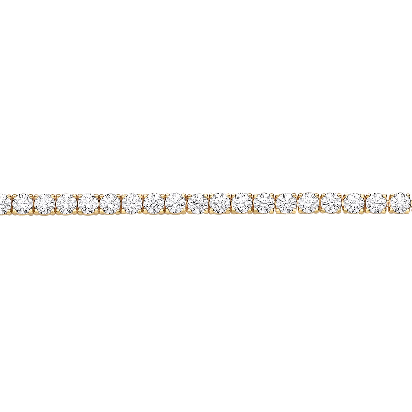 Gilded Silver  CZ 4-Claw 3mm Classic Line Half Eternity Ring 3mm - GVB094G