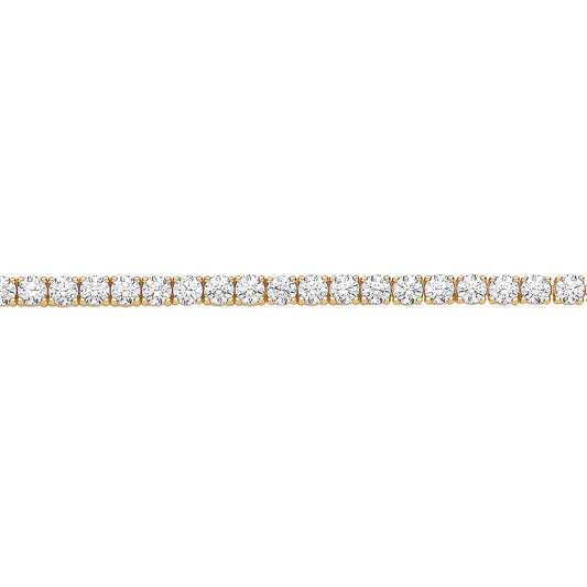 Gilded Silver  CZ 4-Claw 3mm Classic Line Half Eternity Ring 3mm - GVB094G
