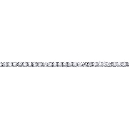 Silver  CZ 4 Claw Line Tennis Bracelet 4mm 7 inch - GVB094