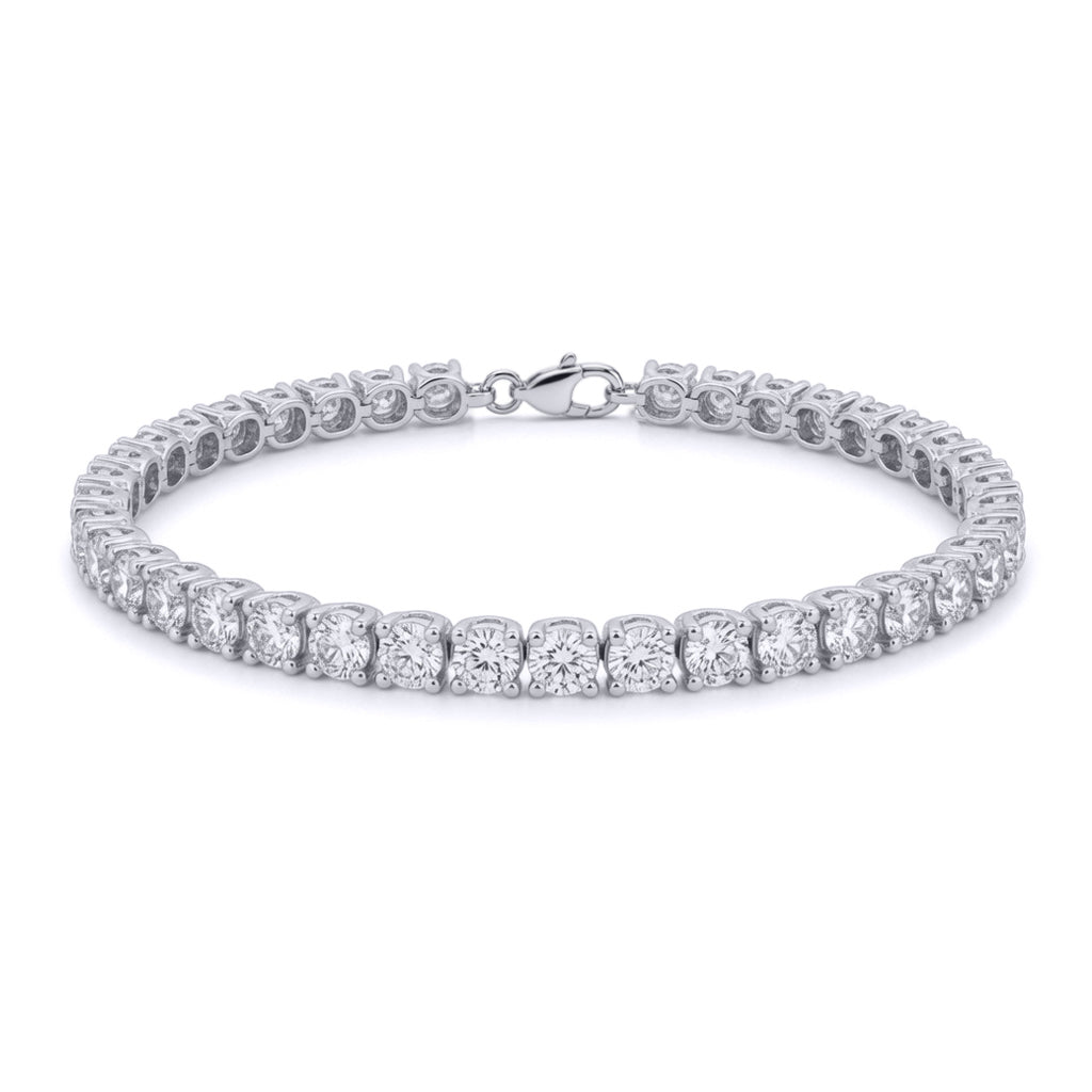 Rhodium Plated Brass  Tennis Bracelet - GVB096BR