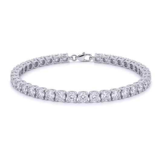Rhodium Plated Brass  Tennis Bracelet - GVB096BR