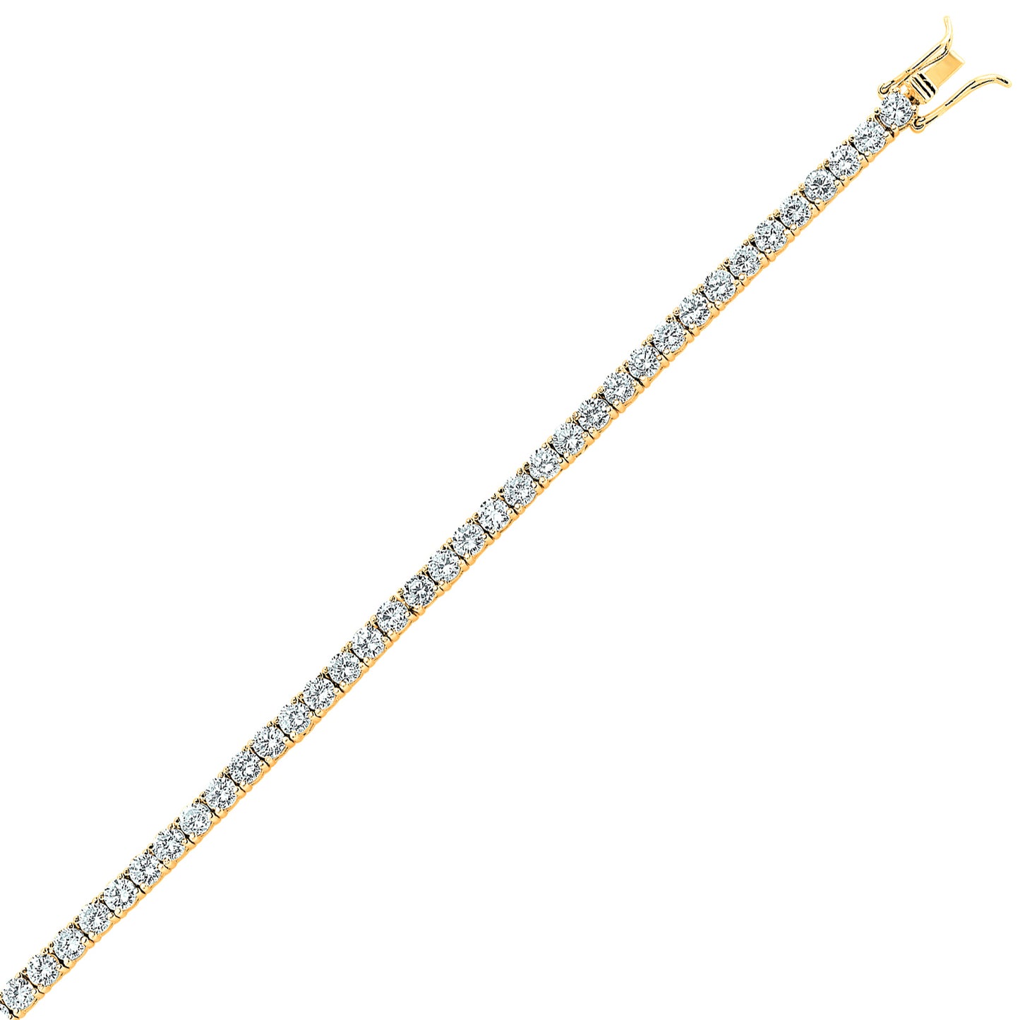 Gilded Silver  CZ 4 Claw Line Tennis Bracelet 5mm 7.5 inch - GVB096G