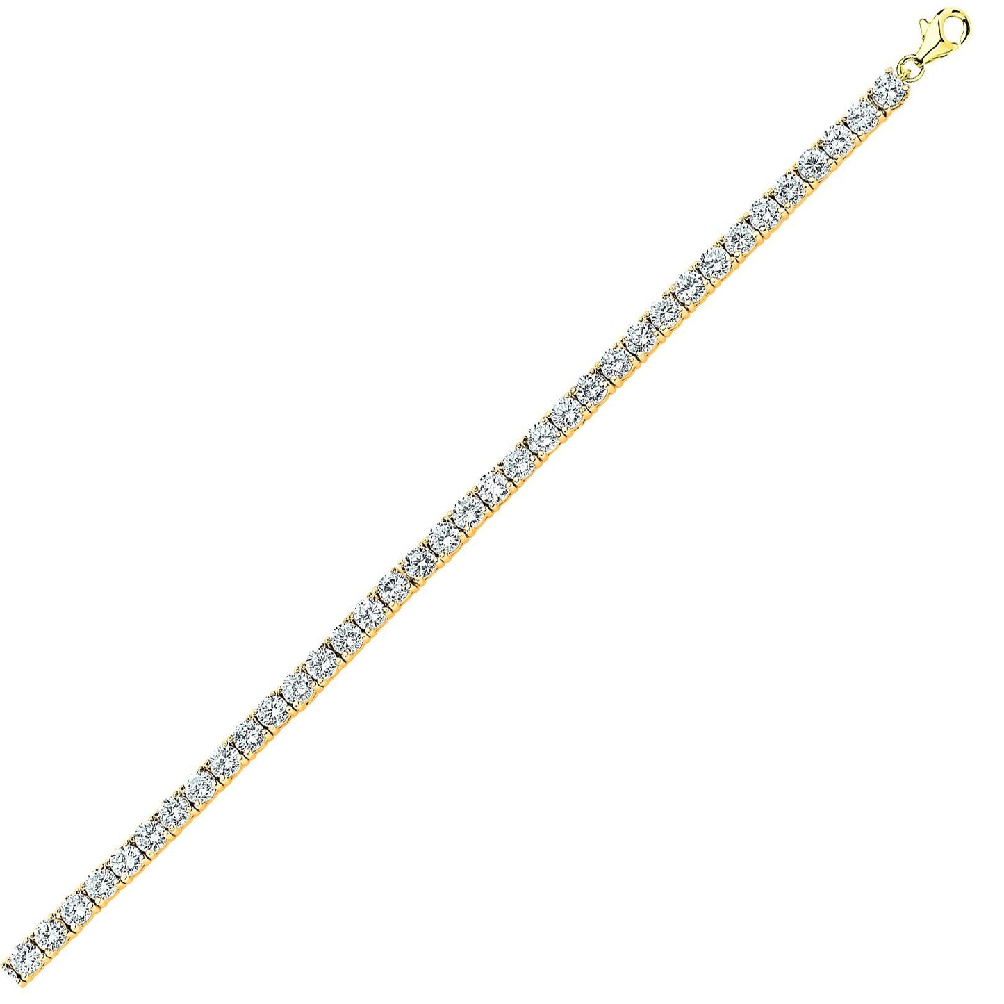 Gilded Silver  CZ 4 Claw Line Tennis Bracelet 4mm 7.5 inch - GVB096G