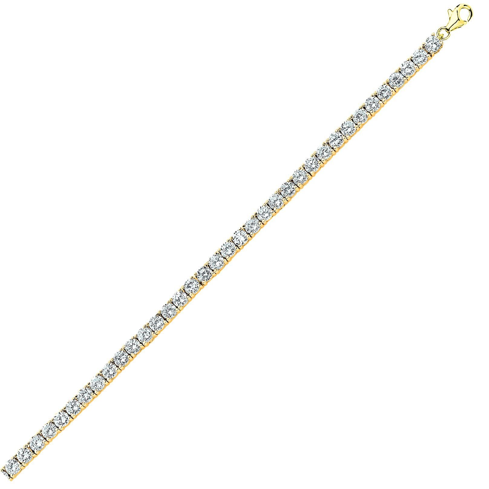 Gilded Silver  CZ 4 Claw Line Tennis Bracelet 4mm 7.5 inch - GVB096G