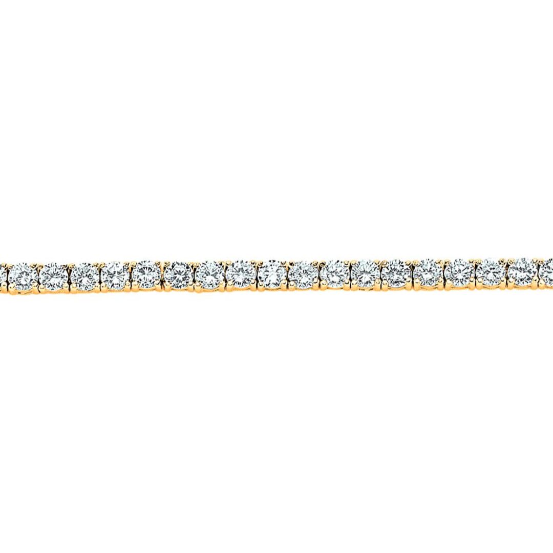Gilded Silver  CZ 4 Claw Line Tennis Bracelet 4mm 7.5 inch - GVB096G