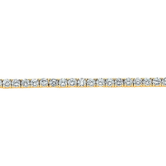 Gilded Silver  CZ 4 Claw Line Tennis Bracelet 4mm 7.5 inch - GVB096G