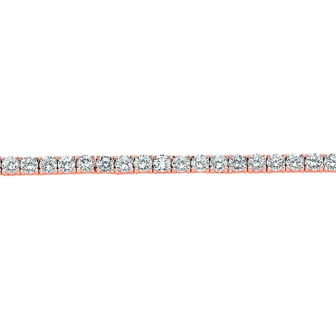 Rose Silver  CZ 4 Claw Line Tennis Bracelet 4mm 7.5 inch - GVB096R